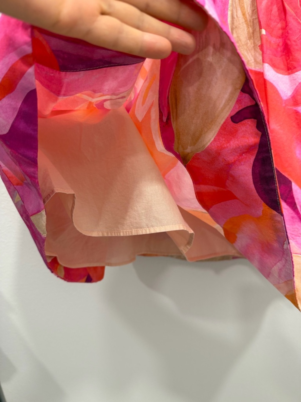 H&M Flirty Floral Print Mini Dress Pink Orange Purple 100% Cotton Size M - Picture 9 of 11